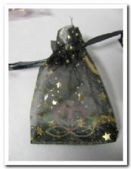 Giftbag organza Black Star 7*9 cm cadeauzakje,bruiloftbedankje