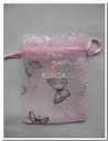 Giftbag organza Rose/zilver Butterfly 7*9 cm cadeauzakje,bruiloftbedankje
