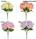 Hortensia 30cm HYDRANGEA BUSH Creme met roze rand zijde bloemen flowerwall vuller
