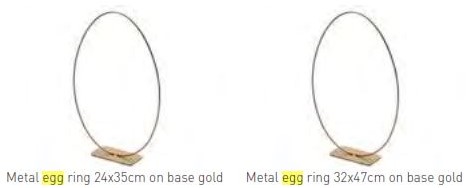 Metalen Frame Ei Metal egg ring 24x35cm on base goud Ei frame