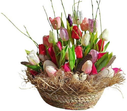 Nestmand ovaal voor nesteffect 28*21*10 cm naturel mooie ondergrond