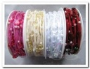 Parel Organza met hartjes / rol creme bruiloftdecoratie