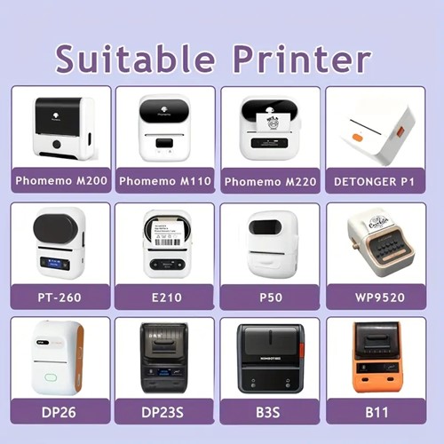 Thermische labels, WIT  ROND 40mm Stickers voor diverse printers/ rol 100 labels M110/M110S/M120/M200/M220/M221