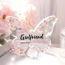 Vlinder van Epoxy met Bloem en Vlinders To my beautiful Daugther 10*1 cm Persoonlijk aandenken