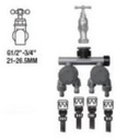 Waterkraanadapter waterverdeler 5-voudig 1/2 '' en 3/4 direct op slang of kraan
