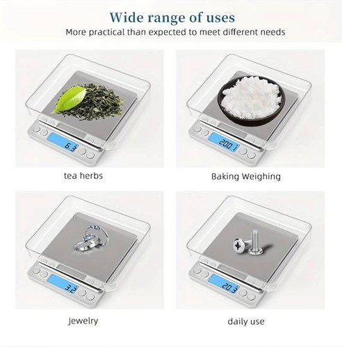 Weegschaal Microweegscchaal voor bv Epoxy 500g 0.01g precisieweegschaal keuken, post,voedsel