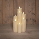 LEDkaarsen Anna's Collection IVORY WAx dripped Druipkaarsenset Met Timer 15.5*25.5cm / 7 stuks 