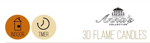 LEDkaarsen Zilver Anna's Collection LED kaars 3D Flame Candle  D 2,5 H 23 cm /2 stuks Timer 