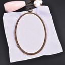 Brocante houten ring Ovaal Borduurring met stelschroef Ovaal 22x29cm 