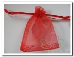 Giftbag organza Rood ca. 7*9 cm cadeauzakje,bruiloftbedankje