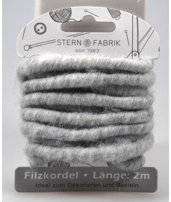 Wolkoord wolslinger Viltkoord Gemelgrijs kaart 2 meter