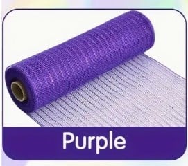 Decomesh Metallic Paars Purple 26 cm rol 9 meter voor kransen en inpakken