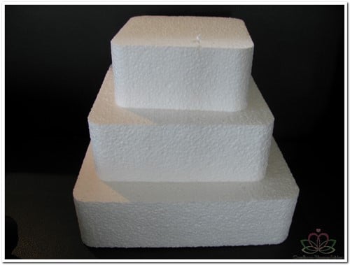 Oasis® Styropor Piepschuim Isimo Taart Vierkant Ronde Hoeken 25×25×7 cm