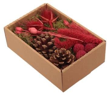 Droogbloemenmix doos Rood Droogbloemstuk of Krans zelf maken 100 gr