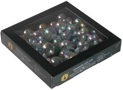 Kerstballen glas Clear Pearl 20 25 30 mm 6 bundels van 6 = 36 stuks