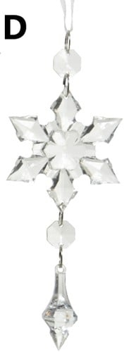 Hanger Sneeuwvlok Acryl D 16 cm per stuk