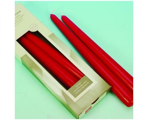 Eika Taperkaarsen Kerstrood 25x2,5 cm set 4 stuks