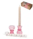 With Love Seasons Giftbox Duo Candle Pink Flower kaarsen in kandelaars