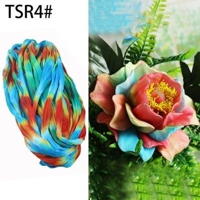 Nylon Multitone voor het maken van bloemen Turquoise Geel Oranje Groen Wit
