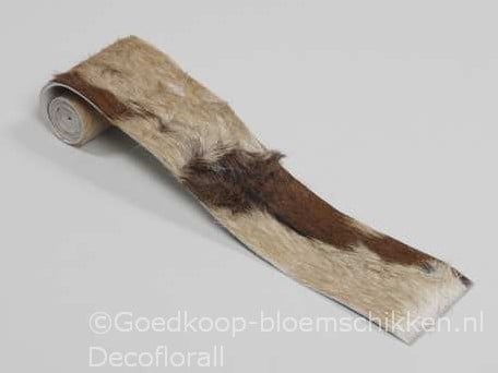 Kunstvel bontje Geit Bruin/Wit 7 cm rol 1 meter