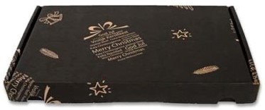 Brievenbusdoos kerst zwart-bruin enkel golf verzenddoos 255x160x27 mm