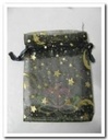Cadeauzakje giftbag Organza Star Black 7x9 cm