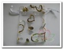 Cadeauzakje giftbag Organza Golden Heart White Goud 7x9 cm