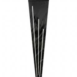Hoes enkele bloem Zwart + Zilver 50 stuks