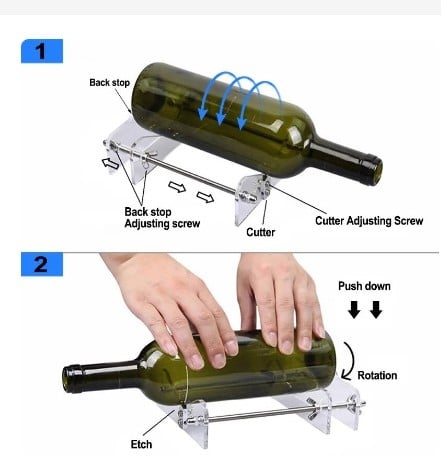 Glassnijderset Zwart Glazen fles cutter tool