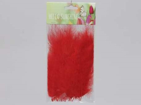 Veren Fluffy Echte veertjes Rood 15 cm 24 stuks