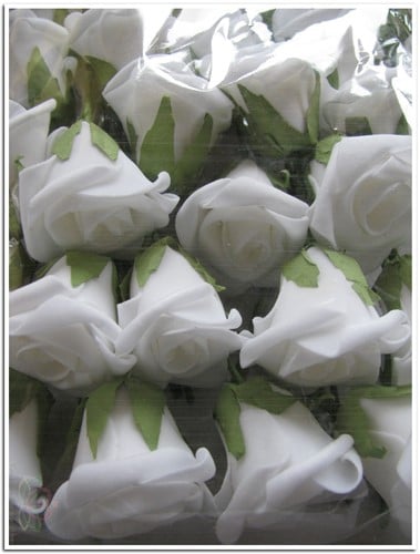 Foamroos Wit Spierwit 5 cm zak 25 stuks