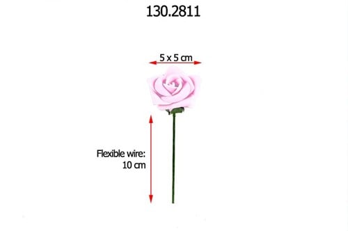Foamroos Zachtroze 5 cm bulkverpakking 250 stuks