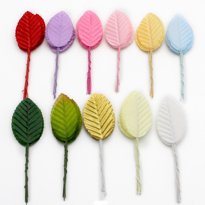 Blad Zijden blaadjes op draad Lila 3*5 cm PAK100