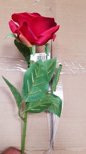Zijden Roos Groot Rood 60 cm per stuk