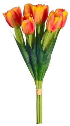 Tulpen Oranje Zijden Bundel 7 bloemen