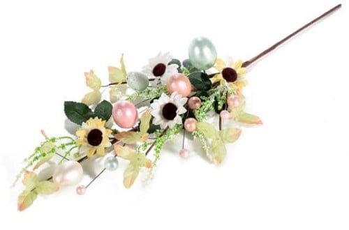 Paastak met zonnebloemen en gekleurde eieren ca. 53 cm