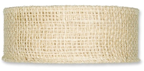 Juteband Burlap dicht Crème Sand 5 cm x 20 meter per rol 