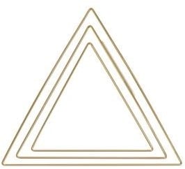 Metalen ring Goud gelakt driehoek gesorteerd 20 cm 25 cm 30 cm doos 3 stuks