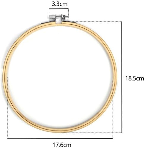Bamboe Borduurring Flowerhoop Bloemenring met stelschroef 18 cm per stuk
