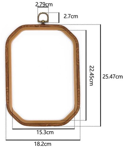 Brocante Houten Borduurring Rechthoekig met stelschroef 18x26 cm per stuk