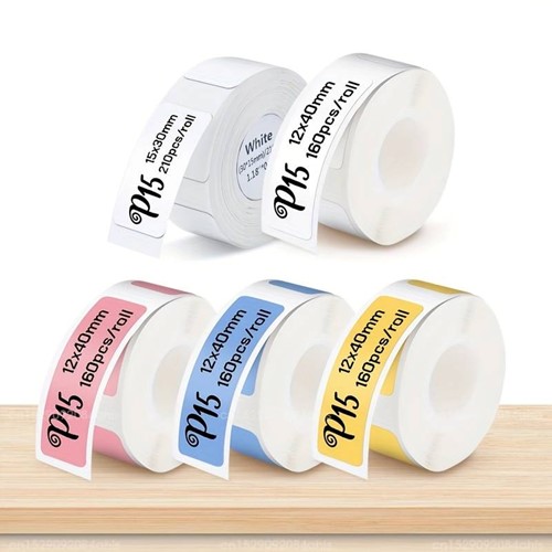 Thermische labels Blanco etiketten voor thermal labelprinters P15 Blauw 12x40 mm rol