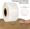Thermische labels Blanco etiketten voor thermal labelprinters diverse merken Transparant rond 25 mm rol 500 stuks