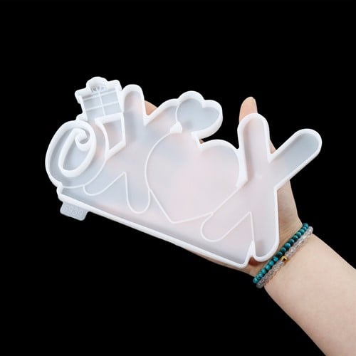 Siliconenmal Lijstje met hart foto Bordje XXX Epoxy resin 16 cm per stuk