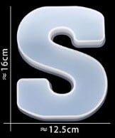 Siliconenmal Letter S voor Epoxy resin, zeep en kaarsen 16 cm per stuk