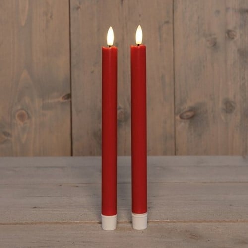 LEDkaars 3D Flame Candle Rood Anna's Collection D 2,5 H 23 cm 2 stuks