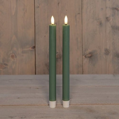 LEDkaars 3D Flame Candle Jade Groen Anna's Collection D 2,5 H 23 cm 2 stuks