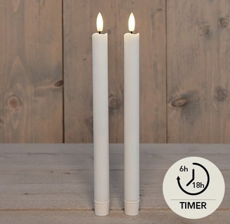 LEDkaars 3D Flame Candle Wit Anna's Collection D 2,5 H 23 cm 2 stuks