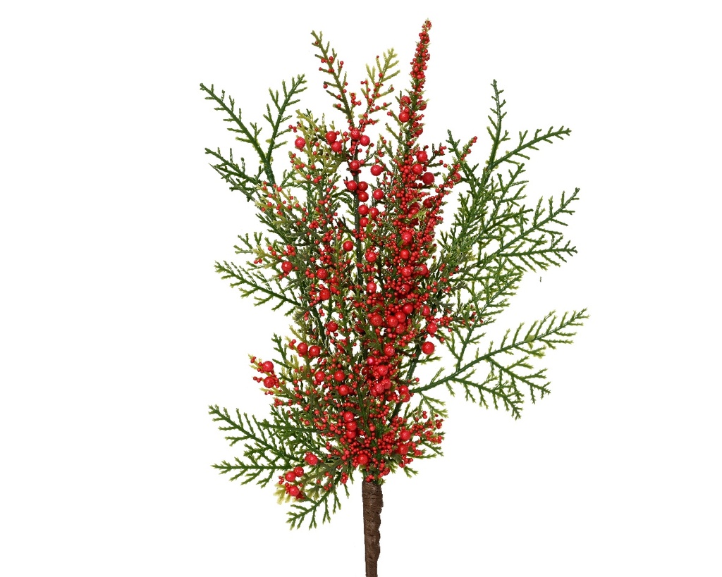 Kersthanger Steker Wintergroen en Rode besjes Per Stuk