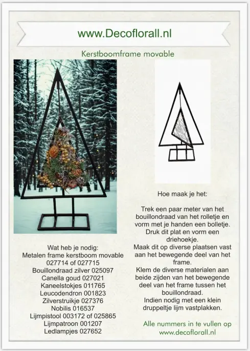 Kerstboomframe 3D Movable Naturel Stel zelf je pakket samen 