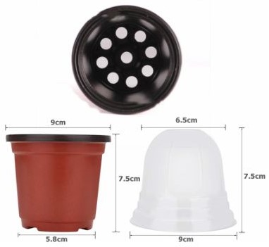 [A-023971] Startset minikasje 10 potten 10 deksels 10 labels